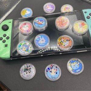 Set of 7 Custom Animal Crossing Glitter Amiibo Coins